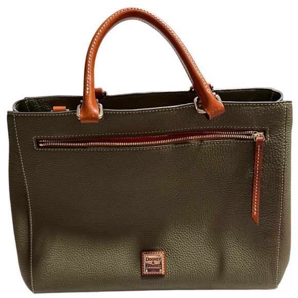 Dooney & Bourke Pebble Grain Zip Satchel Leather Structured MSRP$478 R1930 Green - Picture 2 of 16